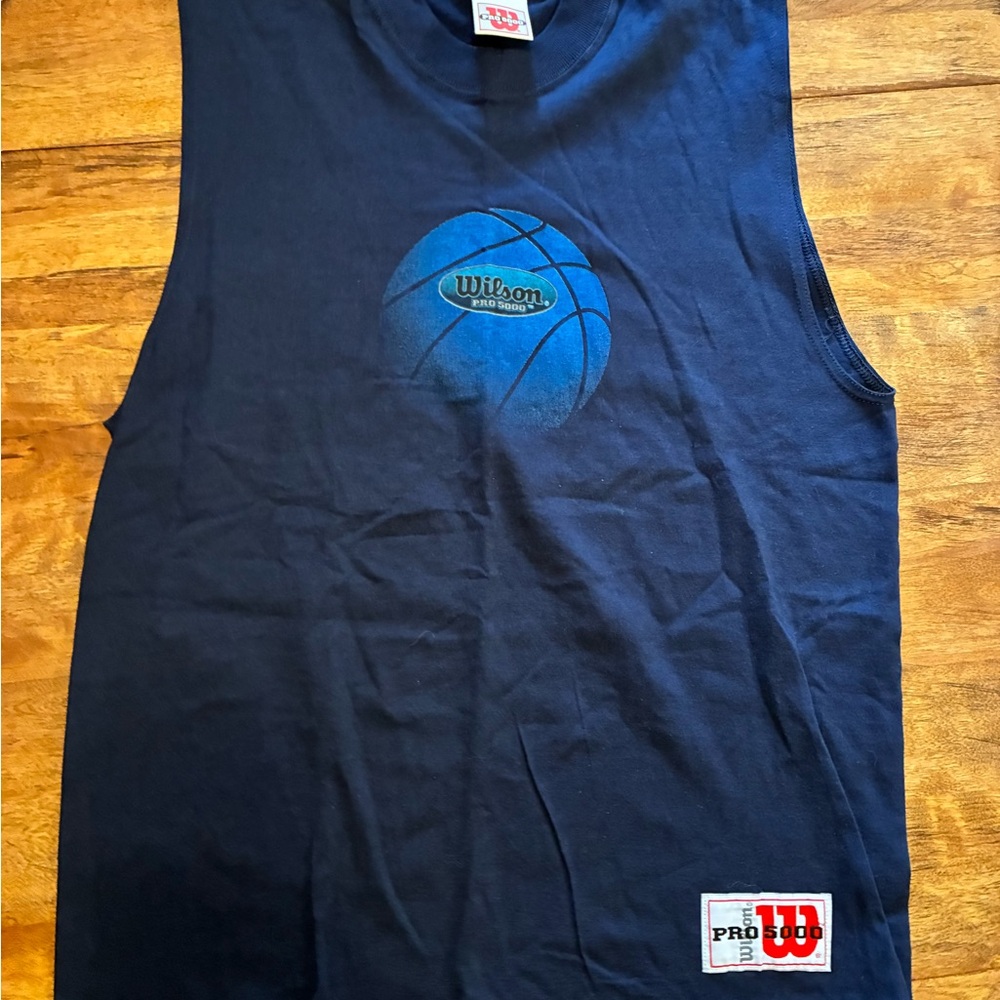 Wilson Pro 500 Navy Basketball Tank Vintage Y2K